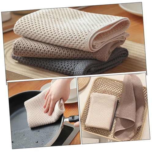 Paños de cocina de algodón absorbentes para lavar platos, juego de 3 piezas cómodas 5