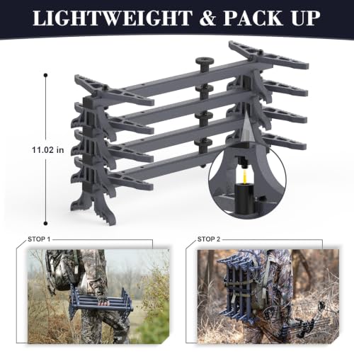 Image of Kalkal 20 inch Aluminum Tree Stand Climbing Sticks for Saddle Hunting -4 Pack