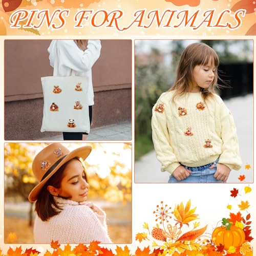 Image of Landical 30 /60 Pcs Cute Enamel Pins Bulk Plant Flower Animal Halloween Gothic Fall Pumpkin Cartoon Lapel Pin Brooches Jewelry Gift for Backpack Clothes Hats Accessories