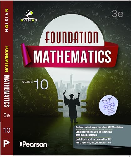 Image of Pearson 2026 Nvision Foundation Mathematics Grade 10 JEE, NEET, and Olympiads like NSO, IOM, IMO, NSTSE, and IOS latest NCERT curriculum