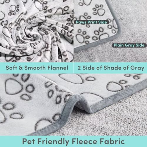 Stuffed-Premium-Soft-Dog-Blanket-with-Flannel-Grey-Cute-Paw-Print-24-32-inches-Cat-Blanket-Puppy-Pads-Supplies-Dog-Products-Stuff-Essentials