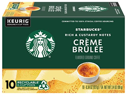 Image of Starbucks Creme Brulee Flavored Blonde Roast Single Cup Coffee for Keurig Brewers, 10 Count - Pack of 2
