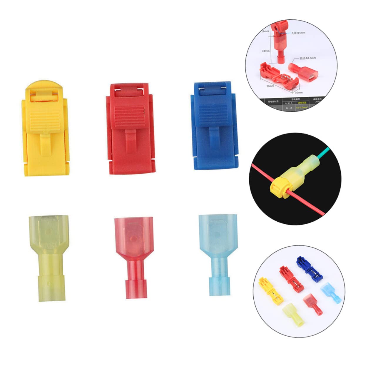 SOLUSTRE T-abzweig Schnellverbinder mit Verbindungsstecker Kupferdrahtverbindung 260 Stück für 0,5-4,0 Mm² Schnelle Kabelverbindung