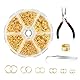1050 Stück Biegeringe,Schmuckherstellung Ringe Gold 3-8 mm,Spaltringe Schmuckherstellung, Metall Sprungringe Set,DIY Jump Ringe für Halskette Armbänder
