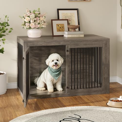 Image of AMERLIFE Dog Crate Furniture for Medium /Large Dogs with Storage and Divider