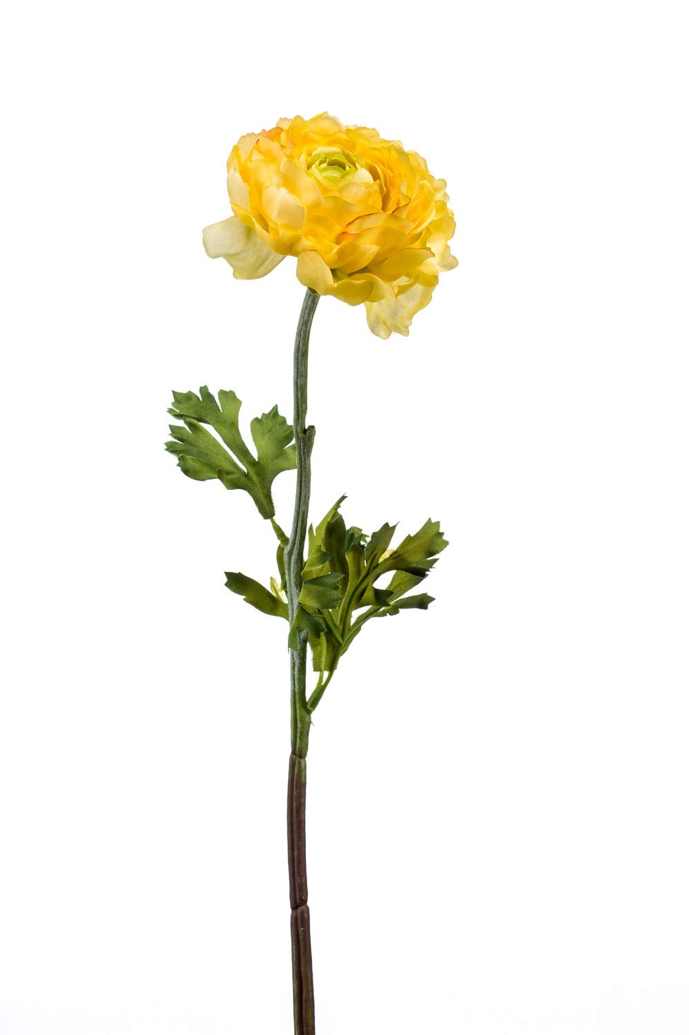 Ranuncolo Artificiale Nora Artplants – 12 Fiori Gialli E 3 Boccioli, 70 Cm, Con Foglie In Tessuto, Per Decorazione Estiva