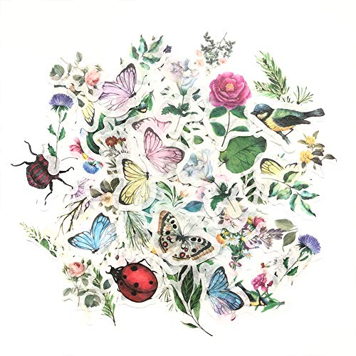 1000Art Nature Stickers Set(96 PCS) Small Flowers Plant Insects Stickers for Journaling,Planners,Card Making,Scrapbooking,DIY Arts and Crafts