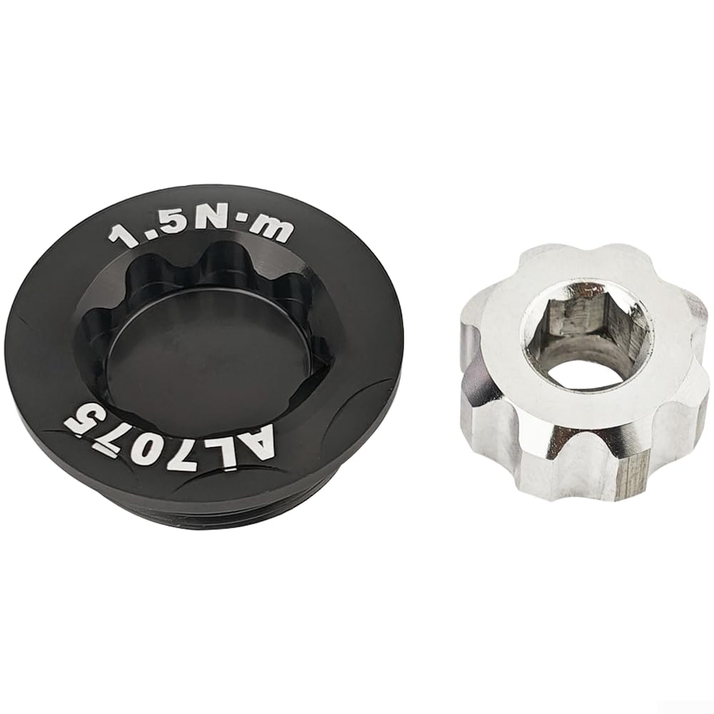 Bicycle Crank Dust Cover for/ M20/ Hollow Cranksets, Ultralight Aluminum Alloy Road Bike Bottom Bracket Cap with M6 Hex Tool, Precision CNC Machined Fit//(black)