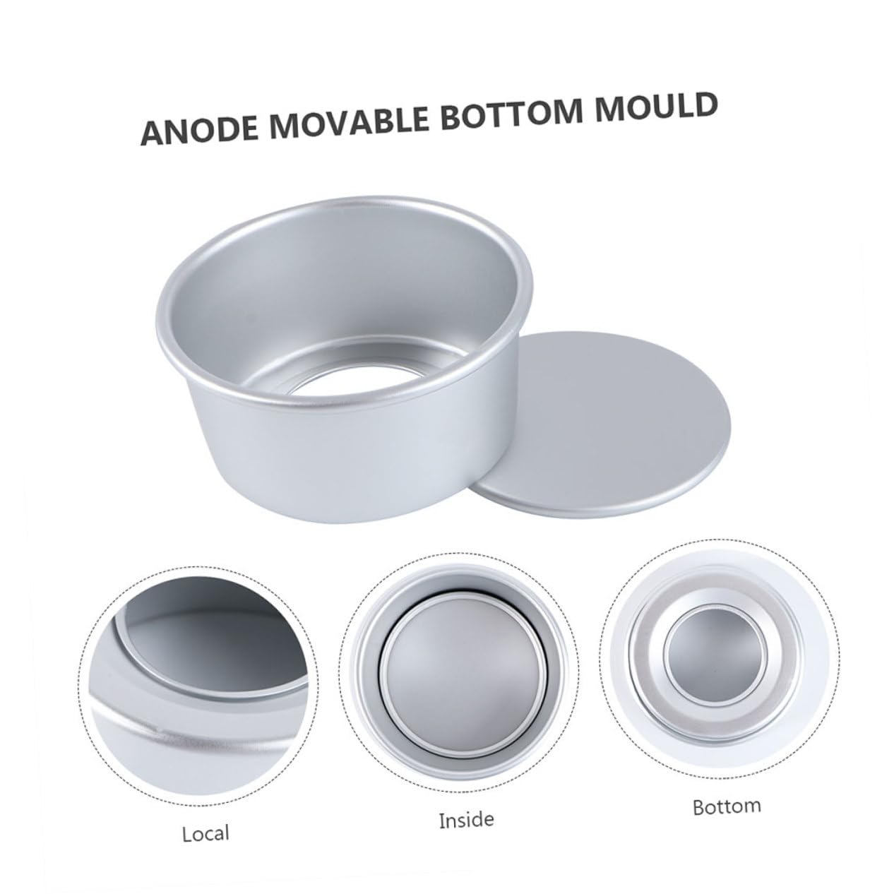 Toyvian Molde con Base Desmontable de Aleación de Aluminio para Pastel Redondo y Diseño Apto para Horno Pack de 8 Unidades Adecuado para Pastelería Profesional