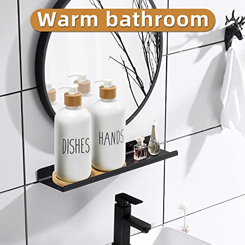 FEILANDUO Glass Soap Dispenser Set, Bamboo Pump & Tray - Image 2