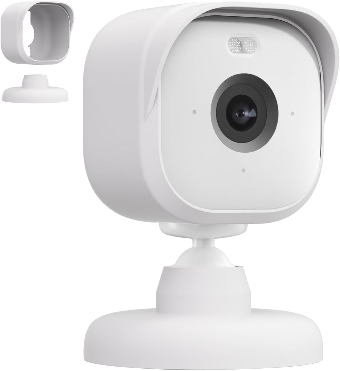 Camera Cover Compatible Blink Mini Silicone Skin Case, Anti-Scratch Protective Blink Mini Cover Bracket, Weather-Proof 360 Degree Protective Adjustable Indoor/Outdoor Small Mount (White)