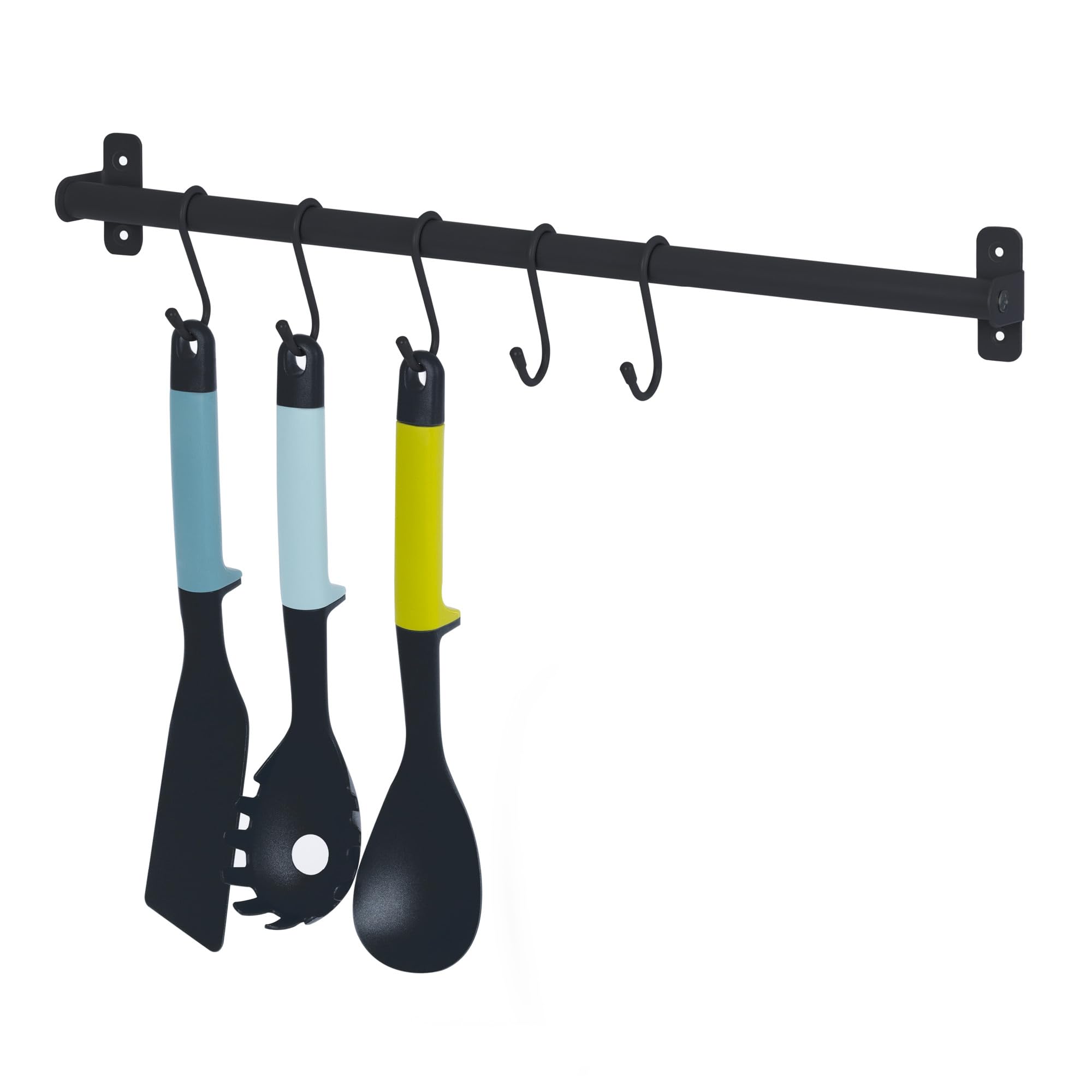 LIVIVO Black 5 Hook Pots & Pans Hanging Rail Rack