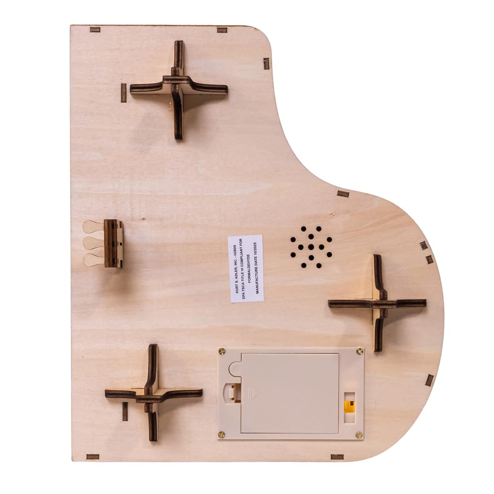 Kurt Adler Batteriebetriebenes LED beleuchtetes Klavier mit Dorfszene & Weihnachtsmann