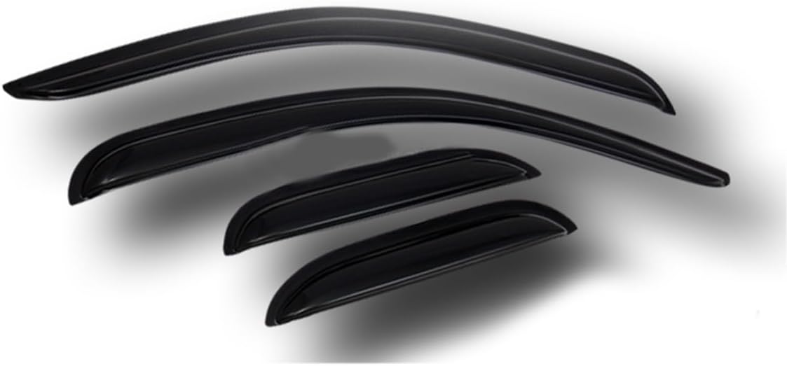 R&L Racing Ventvisor Window Deflectors Compatible with 2007-2013 Silverado/Sierra Extended | Dark Smoke Front-Rear Sun/Rain Guards Side Window Visors (4-Piece Set)