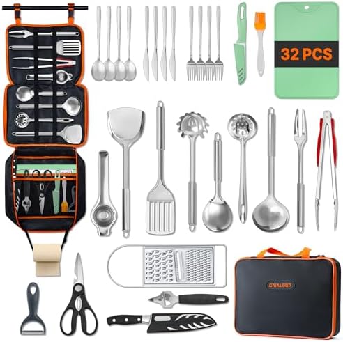 Gaialoop Portable Camping Cooking Utensils Set, Camp Kitchen Set ...