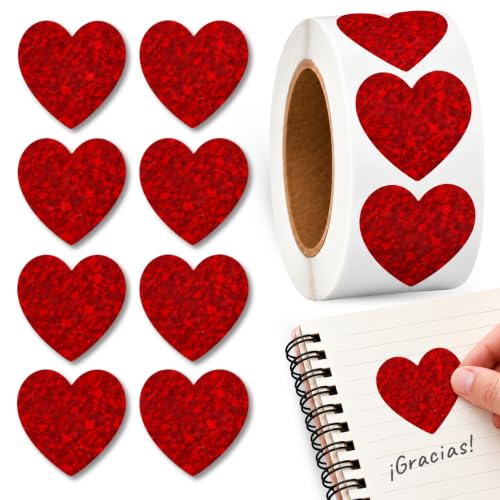 Pegatinas de corazones Rojos para Niños, heart stickers, 1 Unidad