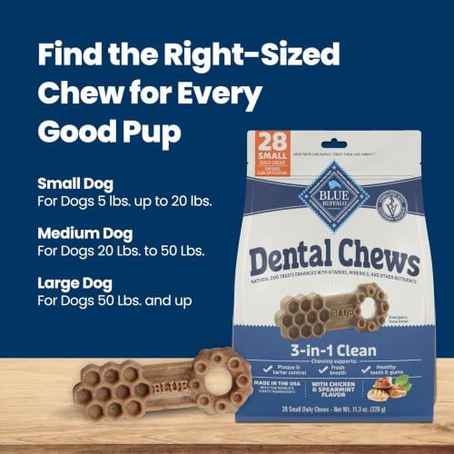Blue Buffalo Chicken & Spearmint Small Dental Chews, 11.3 oz, 28 ct - image 4
