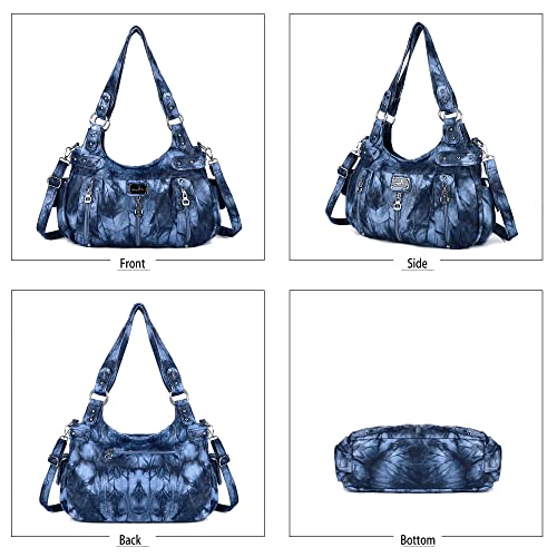 Image of Angel Kiss Large Purses and Handbags for Women Washed Faux Leather Crossbody Hobo Satchel Shoulder Handbag Tote Purse