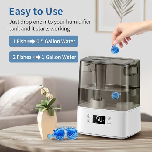 Image of Humidifier Cleaning Fish - Tank Cleaner Demineralization Cartridge | Prevents Hard Water Build-Up, Odor & Scale | Universal Fit for Most Humidifiers & Fish Tanks (12-Pack)