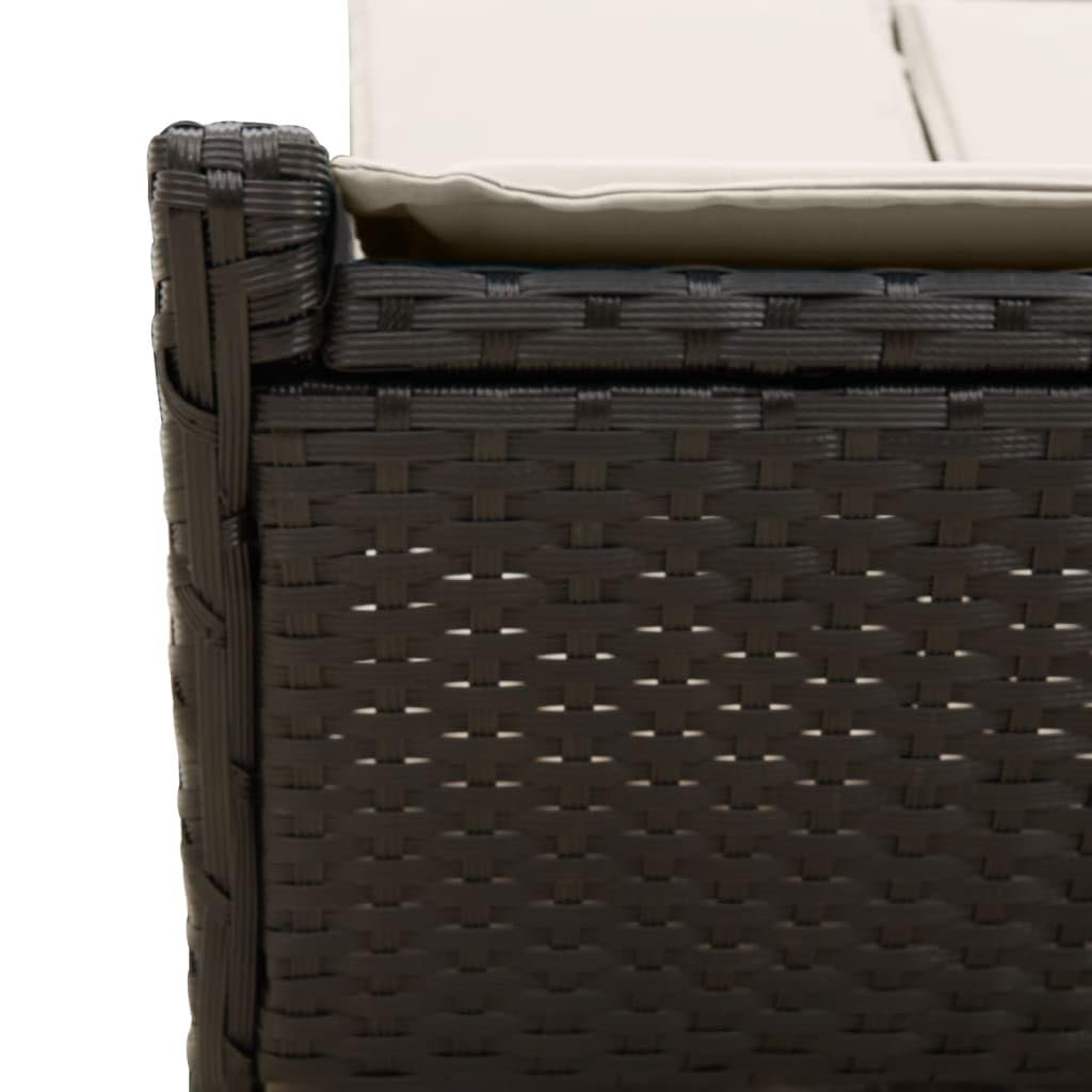 Lettino da sole doppio, regolabile, resistente alle intemperie, in polyrattan con cuscino, design ergonomico pieghevole per giardino, patio, balcone, piscina, uso esterno