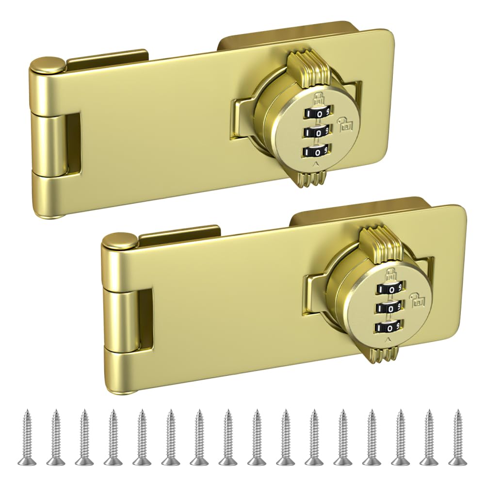 Serrure à Code pour Armoire, Loquet à Bouton de Passe de 4,5 Pouces, Cadenas à Combinaison Came à 3 Chiffres, avec 8 Vis pour Réfrigérateur, Tiroir, Placard, Chambre à Coucher
