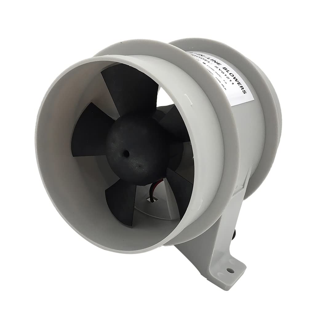 FEDONA12-V 40A ABS Quiet Air Blower Water Resistant 4 Inch Diameter High Air Flow In-Line Blower Marine Bilge Boat Blower Motor Plastic Marine Bilge Blower