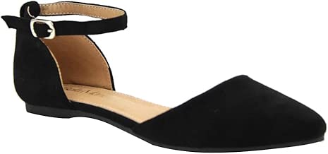 Breckelle's Womens Faux Leather D'Orsay Pointed Toe Flats - coolthings.us