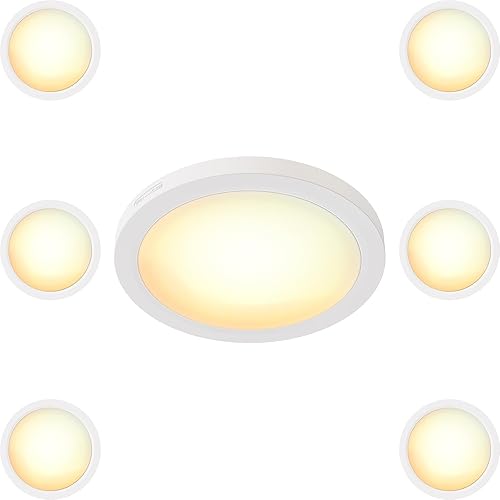 Edgelit - Lámpara de techo delgada de 12 pulgadas, panel de disco plano para J-Box, 120 VAC, 25 W, 2000 LM, CRI90, 3CCT seleccionable, regulable,