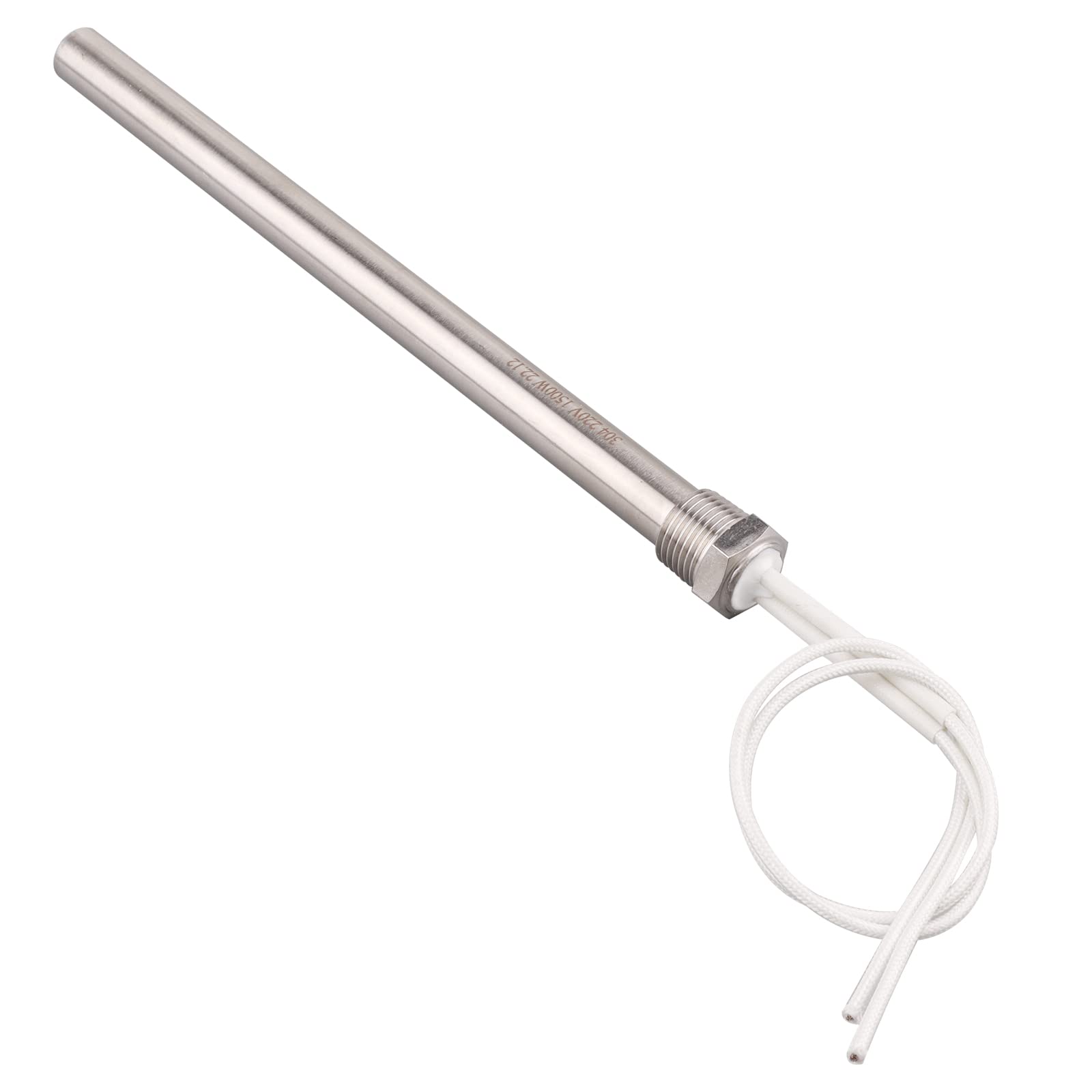 AIICIOO Élément chauffant à cartouche en acier inoxydable bride 1/2" DN15 21 mm AC 220 V 1500 W