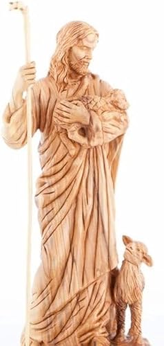 Miniatura 3 de Bethlehem Handicrafts Tallada a mano la estatua del buen pastor