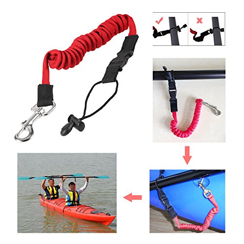 DECDEAL Elastic Paddle Leash Kayak Canoa Segurança Vara De Pesca Barcos a Remos Coiled Cordão Corda