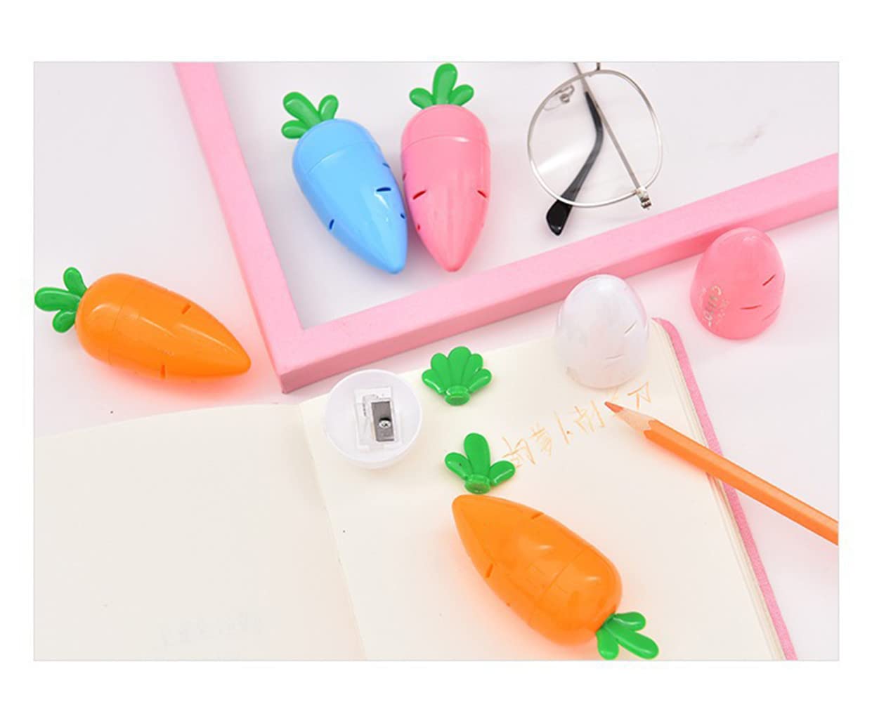 1 temperamatite semplice a forma di carota Kawaii per matite