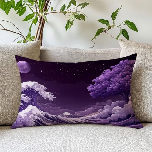 Coussin exterieur impermeable violet protection deperlante 50x75 cm
