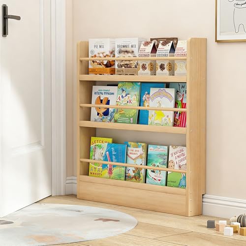 TrixmEsque Libreria Infantil Detrás de la Puerta Estanterias Almacenaje Madera Organizador Juguetes para Dormitorio Salon Cocina Oficina Wood 3 Layers 47.2 in