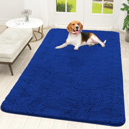 OLANLY Dog Door Mat for Muddy Paws 59x35, Super Absorbent Chenille Mud Mat
