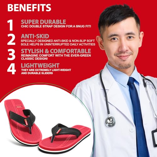 Image of DOCTOR HEALTH SUPER SOFT Men's Acupressure Slippers | Flip-Flops | Men's & Boy's Slippers | Comfortable & Lightweight | Soft Foot Massager | All Day Wear Acupressure Slipper