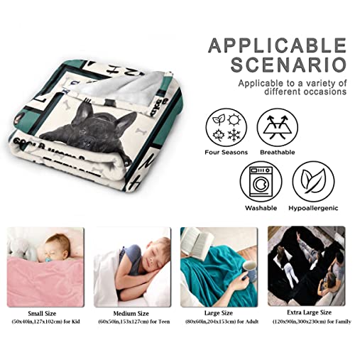 French Bulldog Throw Blanket - ​Super Soft Flannel Fleece Blanket For Gifts,Bedding Quilt Home Decor For Couch Sofa Bed All Season 30"X40" For Toddlers Pets #TOP6