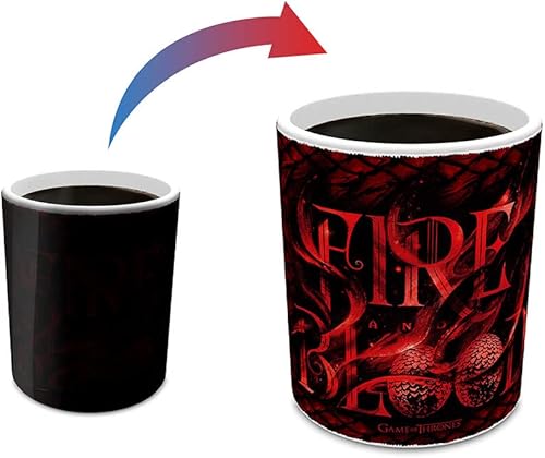 Miniatura 8 de Morphing Mugs Juego de Tronos – Drogon Battle – Una taza de cerámica que cambia de color de 11 oz – Imagen revelada cuando se añade líquido CALIENTE!