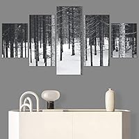 SIGNWIN 5 Panel Canvas Wall Art Duotone Forest for Home Decorations Ready to Hang - 60