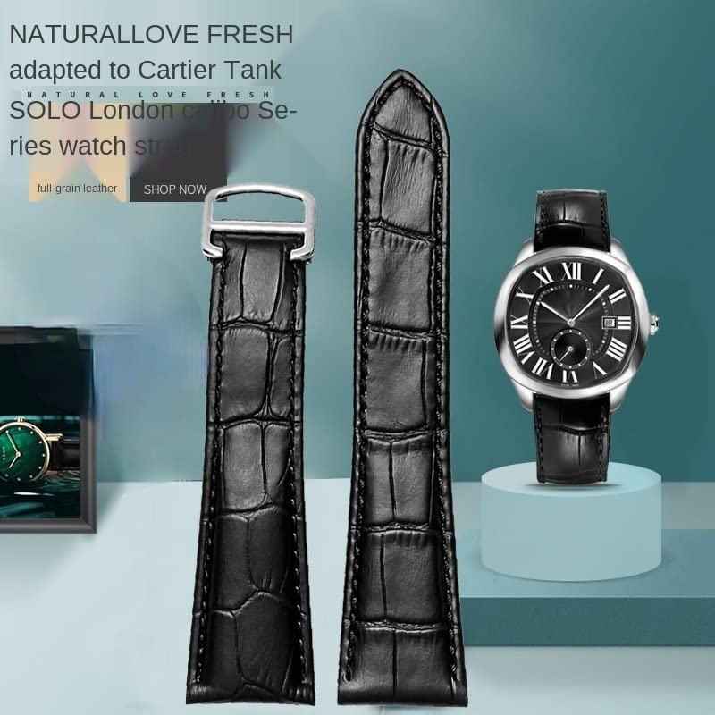 Sangle de montre en cuir véritable robuste pour boîtier mécanique