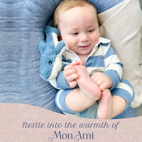 Image of MON AMI Seaborn Shark Plush Lovey for Babies | 13.5-Inch Knotted Security Blanket | Soft Plush Comfort Toy | Perfect Newborn Essential for Birthdays & Baby Showers