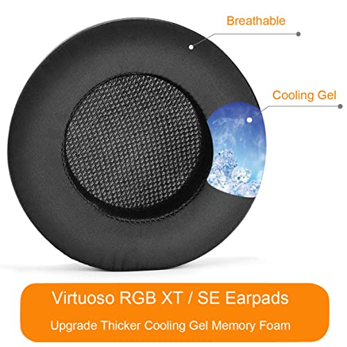 defean Virtuoso XT Upgrade Thicker Earpads - Cooling Gel, Black, Compatible with Corsair Virtuoso RGB Wireless SE Gaming Headset - Image 4
