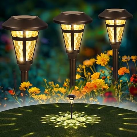 PEVOROS Warm White Solar Pathway Lights Cover
