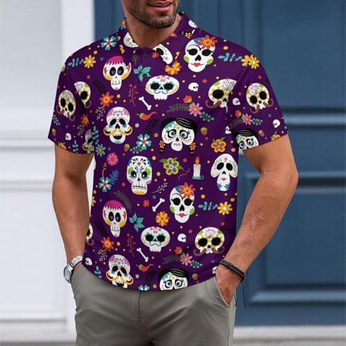 Mexican Skull Matching Golf Shirts
