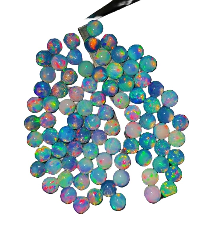 Opale éthiopienne 12mm cabochon rond pierre naturelle fabrication bijoux DIY