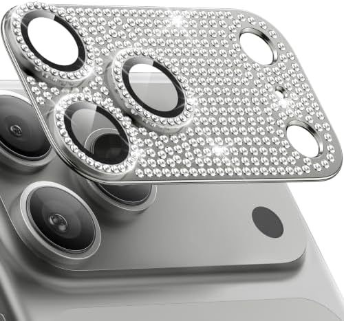 WSKEN für iPhone 18 Pro Kameraschutz Matte 9H Kratzfest | Kamera Displayschutz Folie Militär-Sicherheitsglas,Anti-Fingerabdruck,Handyhülle Freundlich,Sparkle Diamond Silver