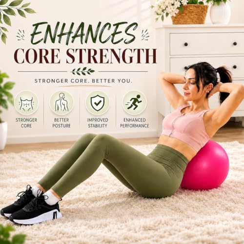 Image of KAIDAA Anti Slip Anti Burst Yoga Ball, (25cm) 9.8 Inch Exercise Mini Soft Workout for Home Gym Yoga, Pilates, Core Training, Pregnancy Workout, Balance, Stability for Men & Woman (Set of 2)