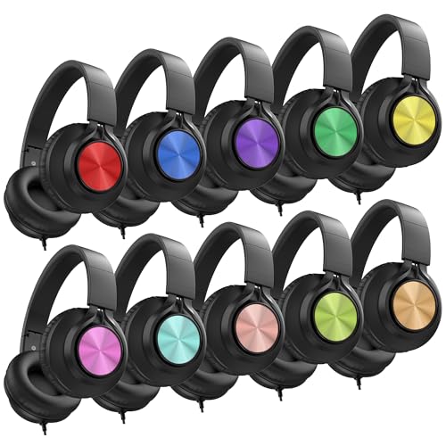 AILIHEN Classroom Headphones for School 30 Pack - Wired Headphones with HD Microphone for Students K-12 & Teachers, Perfect for Library/Online...