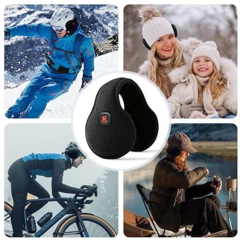 aroma season heated ear muffs for winter 1000 mah rechargable fleece ear warmers ear covers for cold weather warm gifts for women men kids