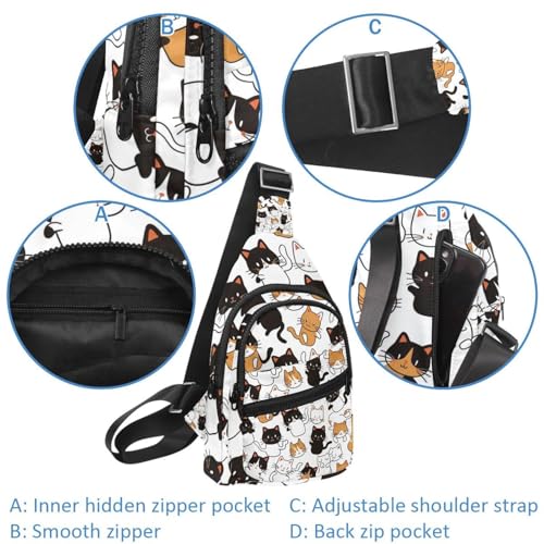Sac à dos à bandoulière chat mignon avec sangle réglable multicolore - 2
